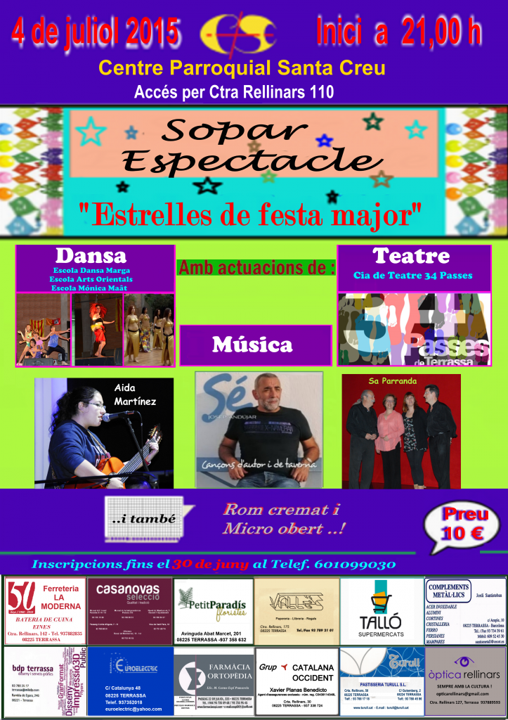 Poster Sopar espectacle Estrelles de festa major4