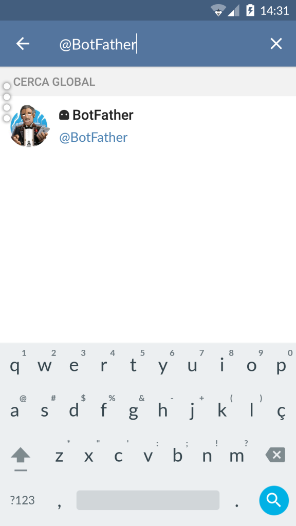 Cercar Botfather Telegram